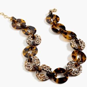 J Crew Elegant Tortoiseshell and Crystal Necklace